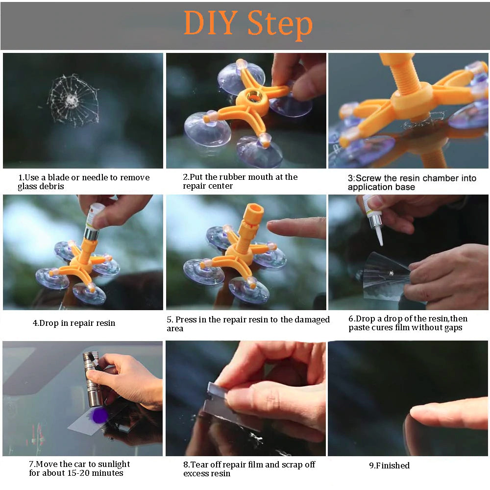 Windscreen Crack Repair Kit Car Chip Windshield Glass Wind Screen Premium DIY Windscreen Crack Repair Kit Car Chip Windshield Glass Wind Screen Premium DIY